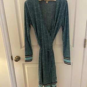 Michael Kors Teal Long Sleeve Dress